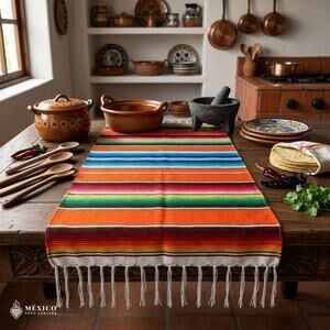 Traditional Mexican Sarape Placemat – Individual Colorful Table Runner